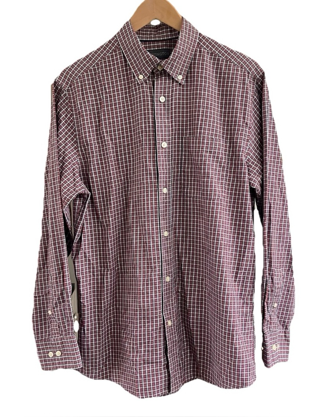 Covington Mens Medium Plaid Button Down Shirt Easy Care Long Sleeve Grandpacore